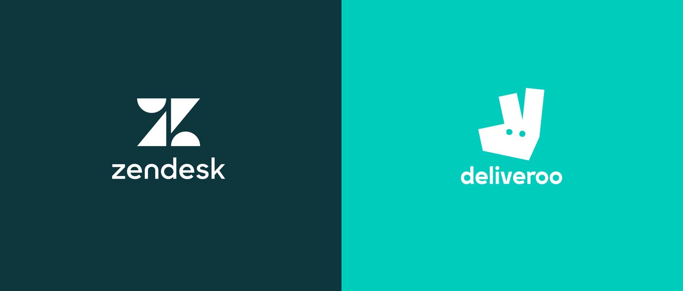 Zendesk logo和Deliveroo logo